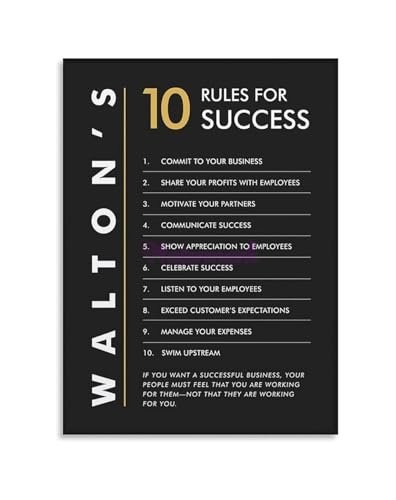 Sam Walton's 10 Rules for Success - Motivational Business Wall-Art