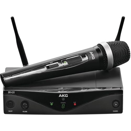 AKG Pro Audio WMS420 Vocal Set Band A Wireless Microphone System with SR420 Stationary Receiver, and HT420 Handheld Transmitter