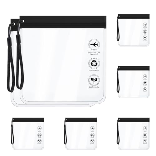 7 Pcs Neceser Transparente Viaje Avion, 1 L Bolsa Liquidos Avion, Neceser Avion, Bolsa Transparente Avion, Neceser Viaje Avion Mujer Hombre, Bolsa de Cosmético Organizador Viajes Accesorios