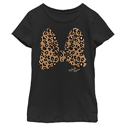 Fifth Sun Disney Characters Animal Print Bow Girl's Solid Crew Tee