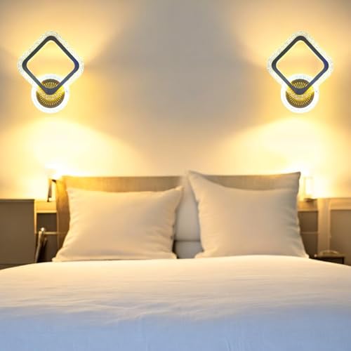 Image of Keyplus Golden Modern LED Wall Light for Living Room Bedroom, 3 Color Changeable Wall Lamp (Cool, Warm, Natural White) Designer Decorative Wall, Pack of 1,