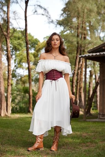 Corset Renaissance à lacets et dos élastique pour ajustement parfait