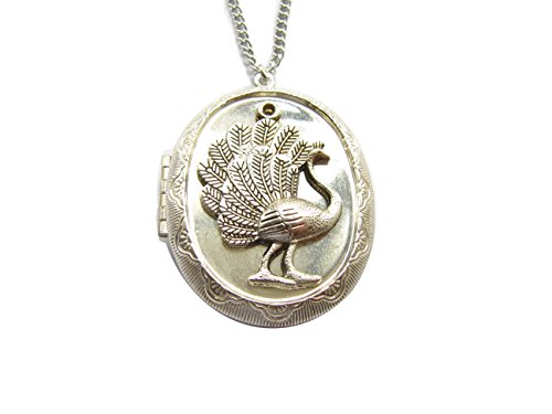 Peacock Locket Necklace Peacock Locket Pendant Animal Jewelry,Birthday, Best Friends, Sister, Gift, Jewelry (Peacock Locket)