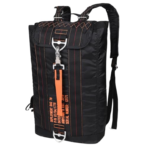 Miramrax Mochila militar tática, bolsa de paraquedas, mochila para o dia, mochilas de nylon para homens e mulheres para viagens, Preto, 25L, Mochila tática de caminhada