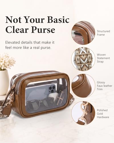 Image of Wuflyover Clear Bag for Stadium Events, Clear Crossbody Purse for Women