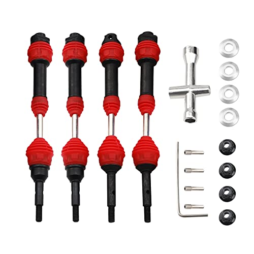 Arbre de transmission CVD rouge en acier anti torsion pour Traxxas Slash 4X4