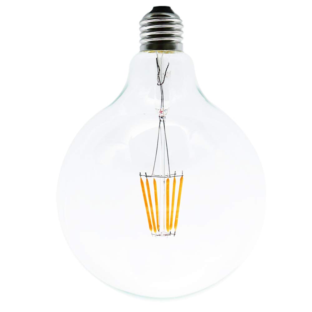 6W Bombillas de Filamento LED E27,G125 Edison LED Retro filamento bombilla 2200K Blanco cálido Luz (8 pack)