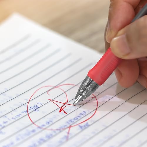 Image of STAPLES Retractable Gel Pens, Bold Point 1.0mm, Red Ink, 12 Pack - ProGel Smooth‑Flow Pens for Editing, Forms & Signatures