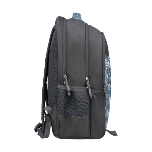 Image of F Gear Ryto Black 35L School Backpack with 3 Spacious Compartments, 1 Front Pocket & Side Bottle Holder, Airflow Padded Back, Lightweight & Durable Bag for School, Tuition, Travel and Work
