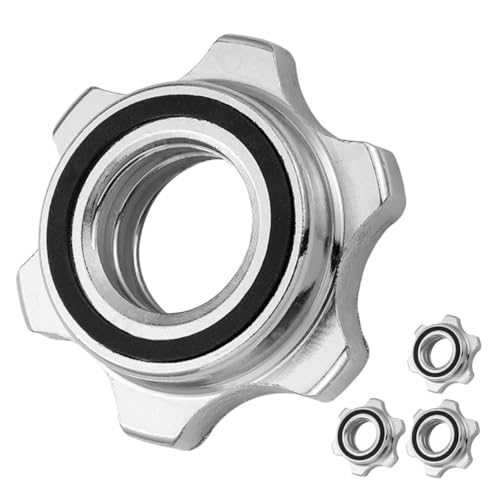 BRIGHTFUFU 4pcs Casting Iron Nuts Anti- Collars for Barbell Dumbbell Weights Universal Fit 2.5cm Diameter Sturdy Construction
