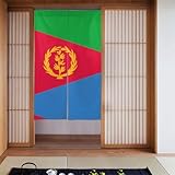 Qwvbn Türvorhang, 86,4 x 142,2 cm, Eritreische Flagge, druckt licht- und staubdicht, um die Privatsphäre zu schützen, für Küche, Heimdekoration und Restaurant