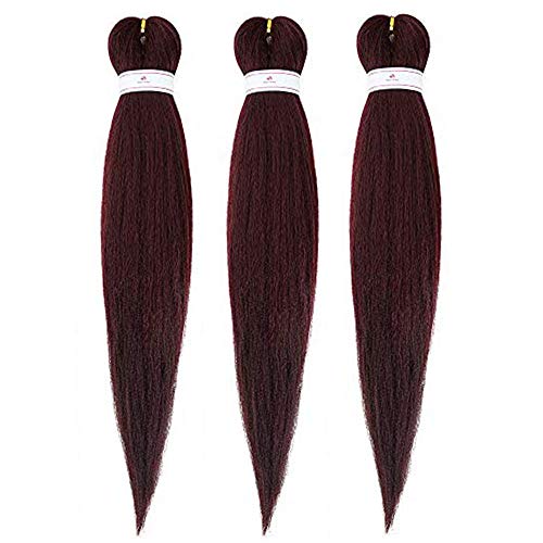 Beyond Beauty Extensiones de pelo trenzado, 26 pulgadas, paquete de 3 extensiones de cabello pre estiradas, EZ Briads de agua caliente para ajustar el pelo Yaki (T1B-Bug)