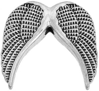 PEPPERLONELY 10PC Antiqued Silver Alloy Spacers Angel Wing Beads 25X24mm