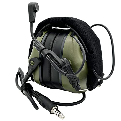 EARMOR M32 Tactical Headset Hunting & Shooting Earmuffs with Microphone, Sound Amplification, Nato TP120 Jacket, Green - Thumbnail 3