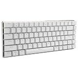 Clavier Mécanique Filaire, Clavier de Jeu à 82 Touches avec Structure en Aluminium, Clavier Numérique Filaire Programmable Windows 10/8/7/Vista/XP et Android TV(Lumière Bleue Blanche de l'axe Bleu)