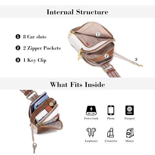 Image of INICAT Travel Sling Bag, Anti Theft Crossbody Bag for Women | RFID Blocking, 8 Card Slots, Black Zipper Pocket, Metal Zippers on Every Pocket, Vegan Leather