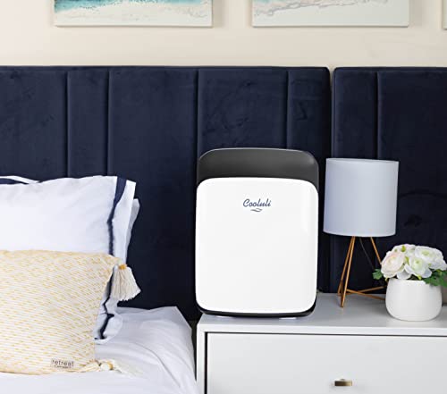 Cooluli 15L Mini Fridge For Bedroom - Car, Office Desk & College Dorm Room - 12V Portable Cooler & Warmer For Food, Drinks, Skincare, Beauty, Makeup & Cosmetics - Ac/Dc Small Refrigerator (White) #TOP4