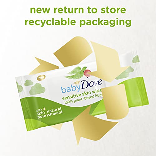 Baby Dove Baby Wipes For Sensitive Skin With 100% Plant-Based Fibers Hypoallergenic 63 Wipes 12 Pack #TOP2
