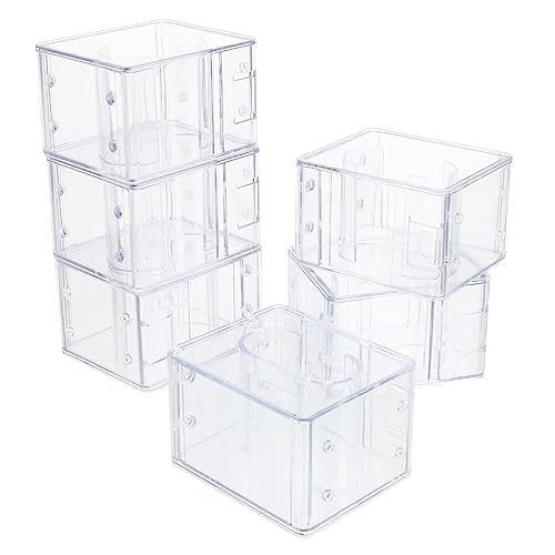 Boîte à montres carrée transparente en plastique pour le rangement de 6 montres
