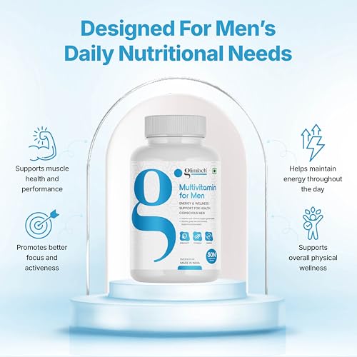 Image of GLIMLACH Multivitamins For Men, 50 Multivitamin Tablets, with Zinc, Vitamin C, Vitamin D3