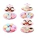 FRECI Food Pretend Play Toy Set Sweet Treats 3-Tier Colorful Cookies Desserts Tower for Kids