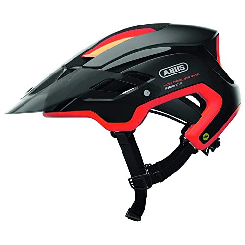 ABUS Mountainbike-Helm MonTrailer ACE MIPS - Robuster Fahrradhelm mit Aufprallschutz und Kamerahalterung - Unisex - Orange/Schwarz, Größe L
