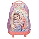 Depesche 13286 TOPModel Girl Power - Schulrucksack Trolley in Lila und Beige, mit Model Motiv und bunten Patches, Schultasche mit Teleskopgriff und Rollen
