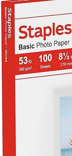 Miniatura 5 de Staples Papel fotográfico brillante básico de 8.5 x 11 pulgadas, paquete de 100 unidades
