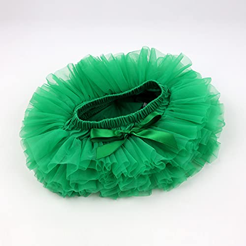 Hoolchean Baby Infant Girls Fluffy Soft Tutu Skirt (Skort) And Headband Suit (Green, 6-12 Months) #TOP2