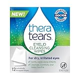 TheraTears Eyelid Cleansing Wipes – 12 Individually Wrapped Wipes with Cucumber Extract, for Daily Cleaning of Eye Lashes & Lids