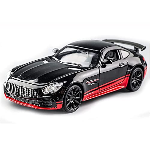 Image of 1:32 Diecast Metal Car AMG GTR Toy Car Model Die cast Metal Toy Car Light Soung Pull Back Openable Door