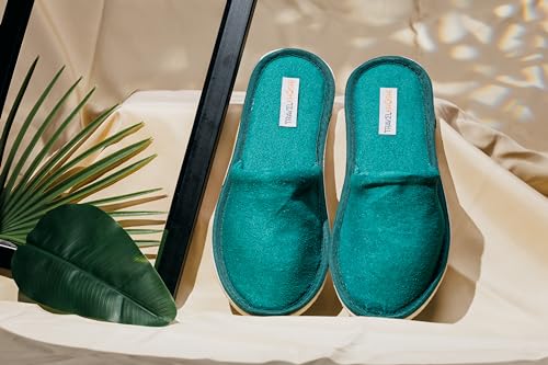 Image of Travelkhushi Soft Comfy Home Slippers For Women & Men For Winter Capet flip flops for Bedroom Indoor Carpet house slides Anti skid Slippers for Winter & Summer