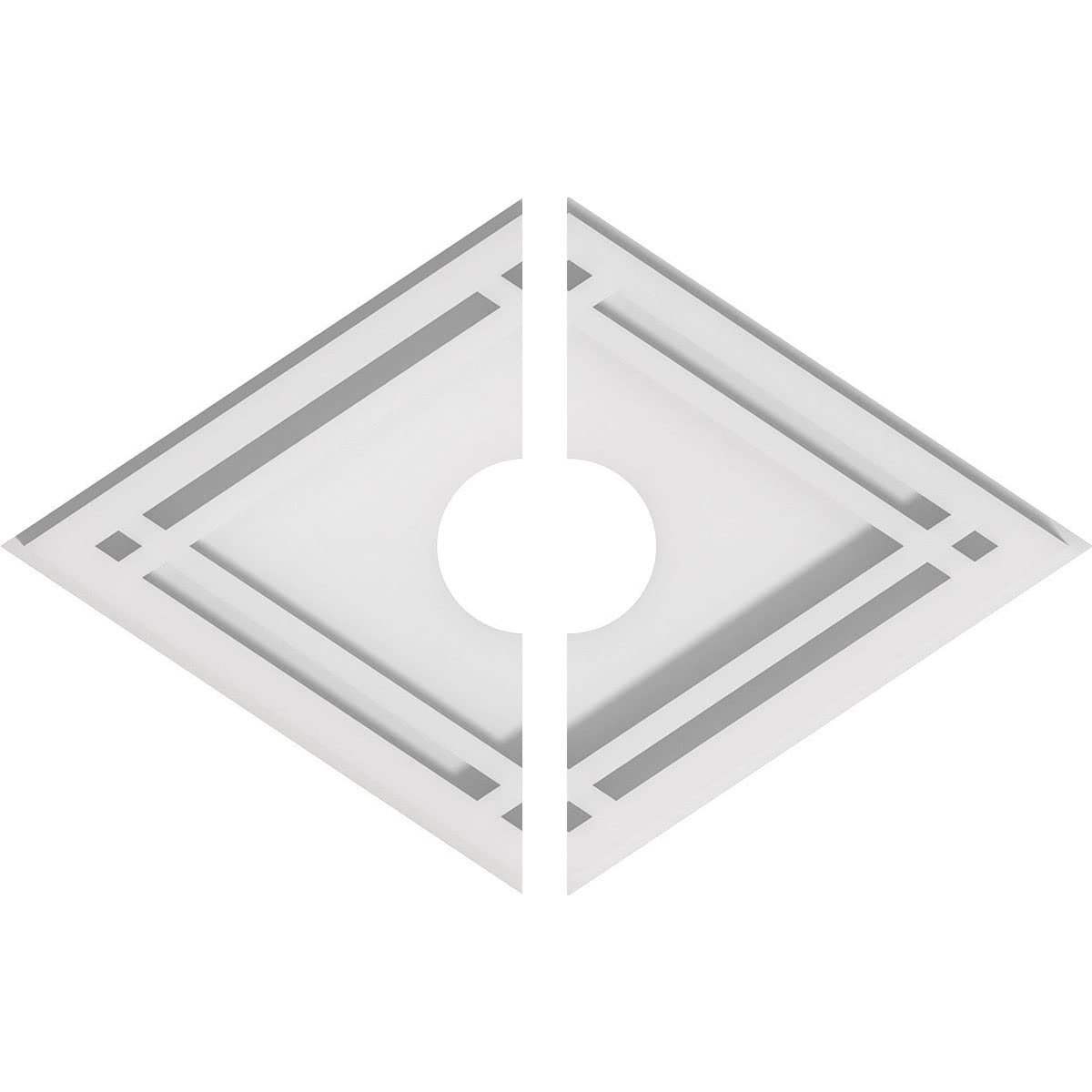 Médaillon de plafond diamant Ekena Millwork en uréthane 2 pièces