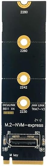 for M.2 NVME to Oculink Female Dock SFF-8612 Adapter PCI-E X4 Adapter Card Support Dock-OC4 for 2.5inch NVME U.2(SFF 8639) SSD