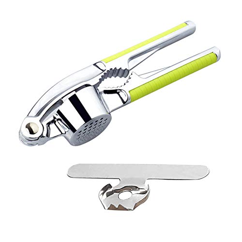 Stainless Steel Garlic Press+Finger Protector,Professional Kitchen Small Tools,Easy to Clean and Highly Durable