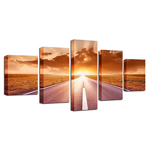 Impression sur toile Sunshine Avenue 5 pièces pour salon