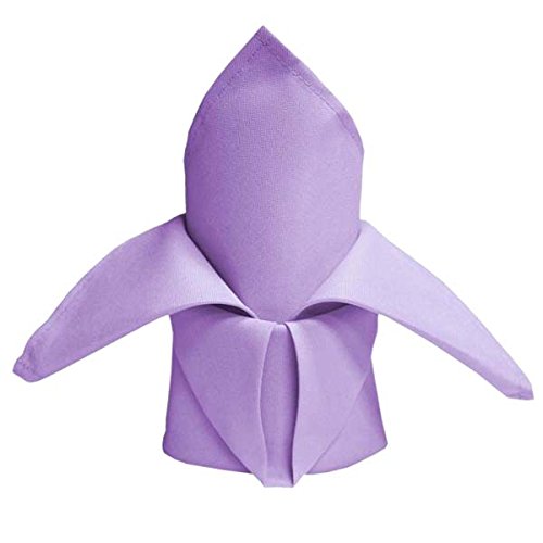 Servilletas de tela cuadradas de poliéster lavanda 20x20 in, pack 25 miniatura 1