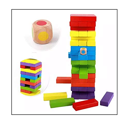 SAJANI-Adult-Wooden-Blocks-Tumbling-Tower-Toys-with-Dices-Stacking-Balancing-Games-for-Kids-51-Pieces