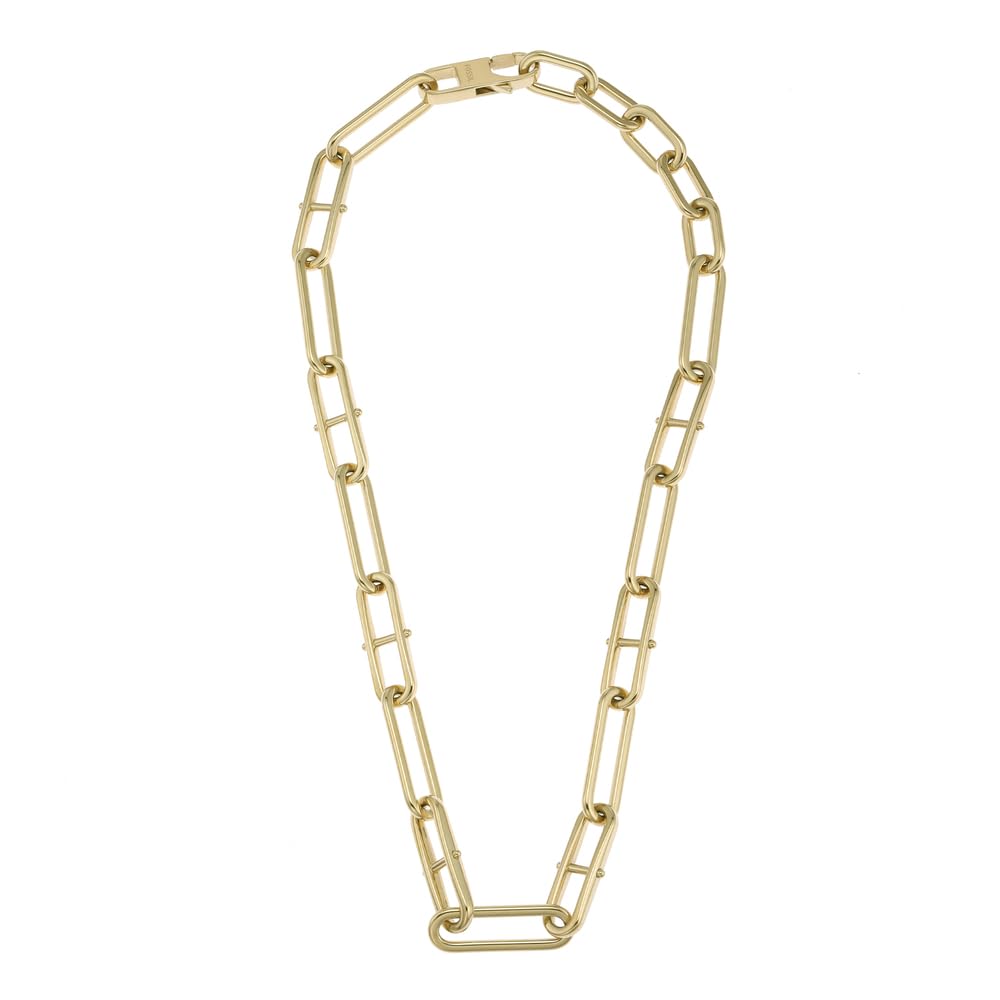 Fossil Necklace for Women Heritage, Length: 23mm, Width: 1.7mm, Height: 23mm Gold Stainless Steel Necklace, JF04102710