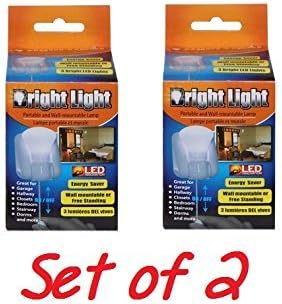Set of 2 - 3x2¼" LED Bright Light Portable and Wall Mountable Lamps