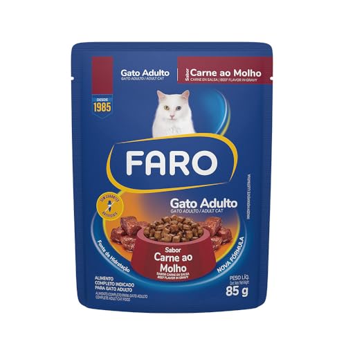 Ração Umida Faro Sache Gato Adulto Sabor Carne 85g