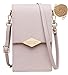 Produktbild HAIWILL Handy Umhängetasche Leder Handytasche Kleine Crossbody Geldbörse Mini Handytasche zum Umhängen Handy Tasche für iPhone 12/11/XR/Xs, Samsung Galaxy S10/S9/S8, Handy bis zu 6.5'' (2021 Rosa)