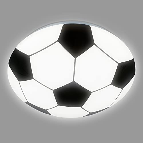 Briloner - Lámpara de techo de fútbol LED, lámpara de fútbol, lámpara de habitación infantil, lámpara de techo habitación infantil, vidrio, 12 vatios, 275x65 mm, 3997-016 Cover