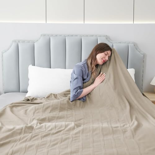 Eydna Manta Eléctrica Calefactable Tamaño Completo 72x84 Pulgadas, Calentamiento Rápido, Suave de Felpa para Cama y Sofá, Apagado Automático 10 Horas y 4 Niveles de Calor, Lavable a Máquina, Marrón Claro miniatura 6