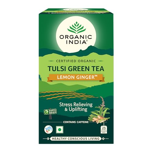 Image of Organic India Tulsi Green Tea, Lemon Ginger - 18 Tea Bags