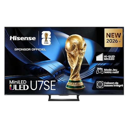 Hisense 85U7SE - MiniLED Smart TV 85 Pulgadas, Hi-QLED MiniLED, Modo Juego 144 Hz Nativos, Subwoofer Integrado, Hi-View AI Engine, IMAX Enhanced, Filmmaker Mode, Dolby Vision IQ, HDR 10+ Adaptive
