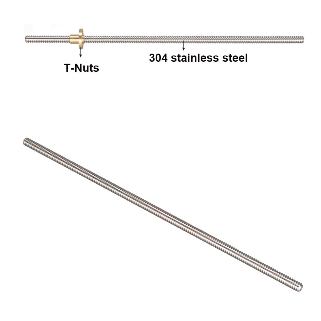 Husillo trapezoidal, Tornillo de avance con tuerca cobre, DE 8 mm, 2, paso 4(150mm)