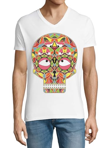 T-shirt crâne tribal en coton de qualité supérieure et finitions soignées