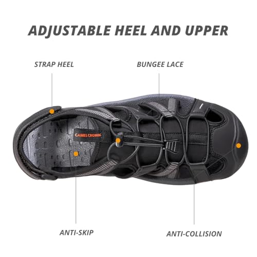 Image of CAMEL CROWN Hiking Sandals for Men Waterproof Closed Toe Water Sandals Athletic Outdoor Sandals Adjustable Summer Sandals for Beach Sport Fishing Walking