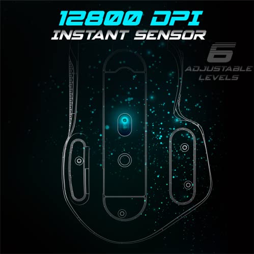 Spirit Of Gamer | Souris Gamer Filaire pour PC 12800 DPI | Souris RGB avec 8 Boutons Programmables Dont 1 Rapid Fire | Rétroéclairage 13 Effets | Gaming Mouse Ergonomique – Image 3
